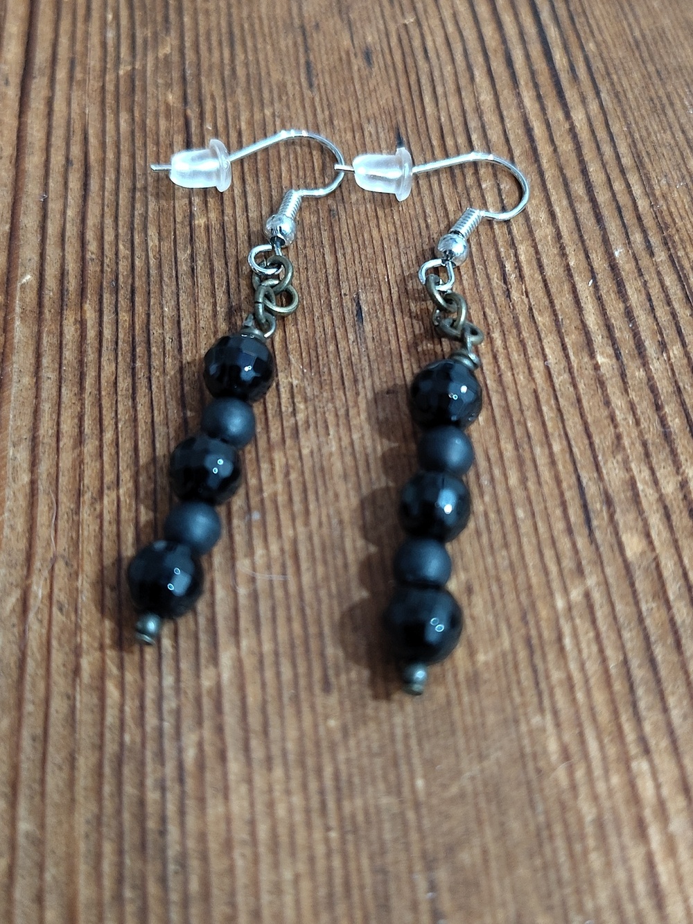 *5 For $20***Ladies Long Beaded Dangle Earrings, Handmade Ladies Earrings/Black